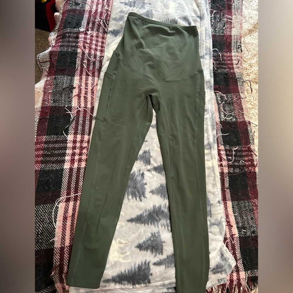 Green Maternity Leggings